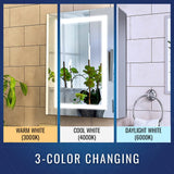 LED Lighted Bathroom Medicine Cabinet with Outlet, Double Sided Mirror, On/Off Switch, ETL, RoHS Listed, 90+ CRI, Surface Mount, Medicine Cabinet with LED Mirror, Benign Style