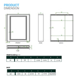 LED Lighted Bathroom Medicine Cabinet with Outlet, Double Sided Mirror, On/Off Switch, ETL, RoHS Listed, 90+ CRI, Surface Mount, Medicine Cabinet with LED Mirror, Benign Style