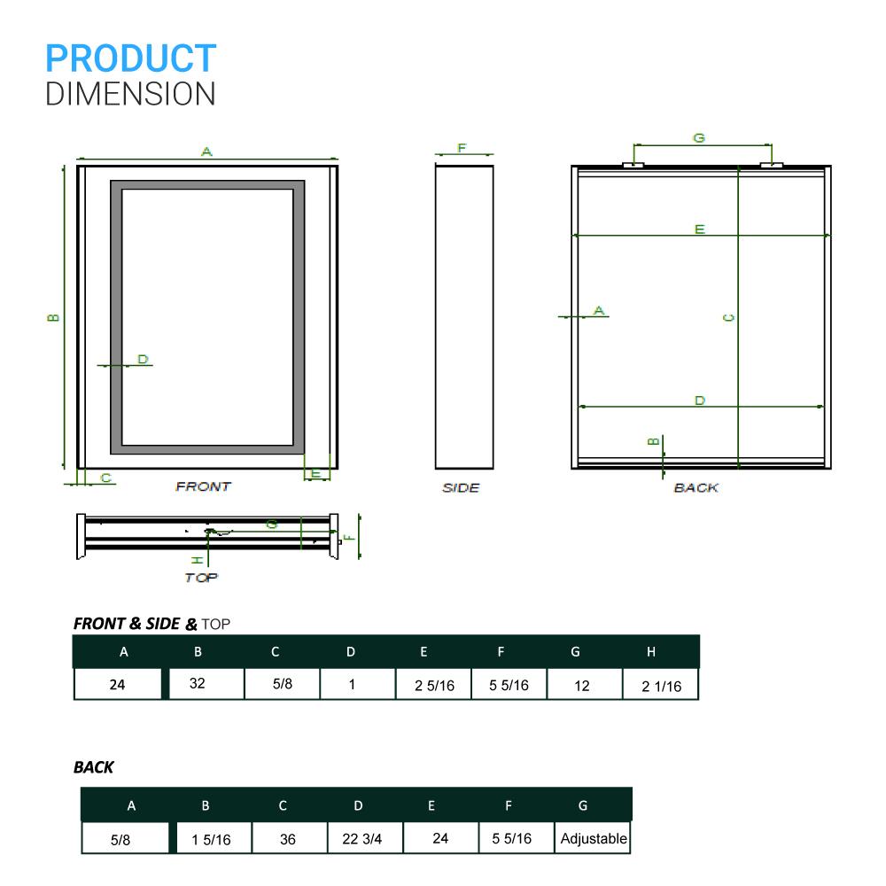 LED Lighted Bathroom Medicine Cabinet with Outlet, Double Sided Mirror, On/Off Switch, ETL, RoHS Listed, 90+ CRI, Surface Mount, Medicine Cabinet with LED Mirror, Benign Style