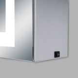LED Lighted Bathroom Medicine Cabinet with Outlet, Double Sided Mirror, On/Off Switch, ETL, RoHS Listed, 90+ CRI, Surface Mount, Medicine Cabinet with LED Mirror, Benign Style