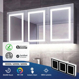 LED Lighted Bathroom Medicine Cabinet with Outlet, Double Sided Mirror, On/Off Switch, Surface Mount, Medicine Cabinet with LED Mirror, CRI 90+, Hector Style
