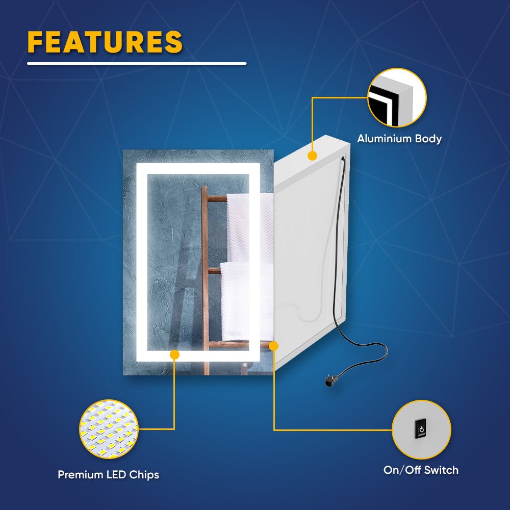 LED Lighted Bathroom Medicine Cabinet with Outlet, Double Sided Mirror, On/Off Switch, Surface Mount, Medicine Cabinet with LED Mirror, CRI 90+, Hector Style
