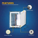 LED Lighted Bathroom Medicine Cabinet with Outlet, Double Sided Mirror, On/Off Switch, Surface Mount, Medicine Cabinet with LED Mirror, CRI 90+, Hector Style