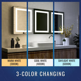 LED Lighted Bathroom Medicine Cabinet with Outlet, Double Sided Mirror, On/Off Switch, Surface Mount, Medicine Cabinet with LED Mirror, CRI 90+, Hector Style