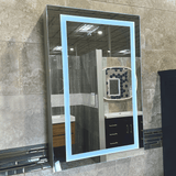 LED Lighted Bathroom Medicine Cabinet with Outlet, Double Sided Mirror, On/Off Switch, Surface Mount, Medicine Cabinet with LED Mirror, CRI 90+, Hector Style