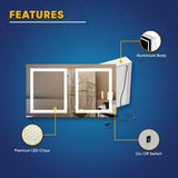 LED Lighted Bathroom Medicine Cabinet with Outlet, Double Sided Mirror, On/Off Switch, Surface Mount, Medicine Cabinet with LED Mirror, CRI 90+, Hector Style