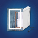 LED Lighted Bathroom Medicine Cabinet with Outlet, Double Sided Mirror, On/Off Switch, Surface Mount, Medicine Cabinet with LED Mirror, CRI 90+, Hector Style