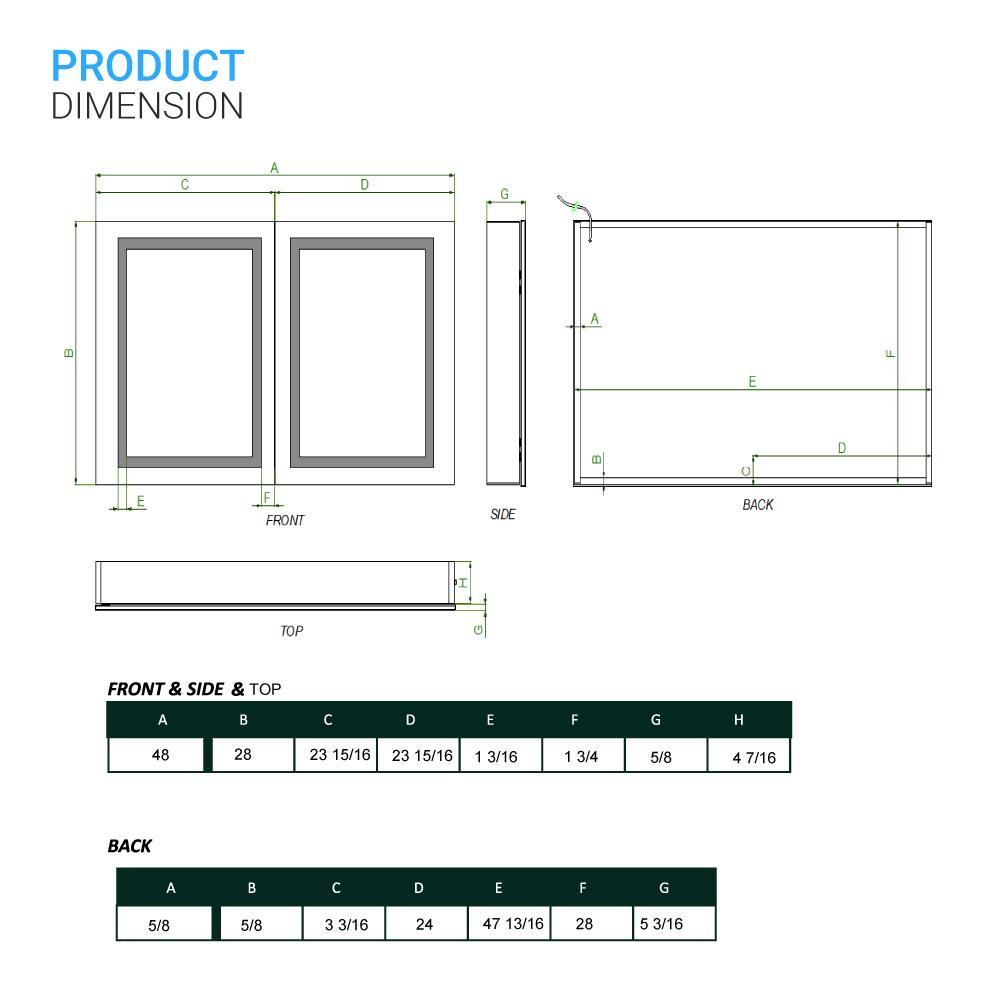 LED Lighted Bathroom Medicine Cabinet with Outlet, Double Sided Mirror, On/Off Switch, Surface Mount, Medicine Cabinet with LED Mirror, CRI 90+, Hector Style