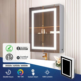 LED Lighted Bathroom Medicine Cabinet with Outlet, Double Sided Mirror, On/Off Switch, Surface Mount, Medicine Cabinet with LED Mirror, CRI 90+, Hector Style