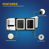 LED Lighted Bathroom Medicine Cabinet with Outlet, Double Sided Mirror, On/Off Switch, Surface Mount, Medicine Cabinet with LED Mirror, CRI 90+, Hector Style