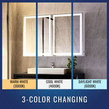 LED Lighted Bathroom Medicine Cabinet with Outlet, Double Sided Mirror, On/Off Switch, Surface Mount, Medicine Cabinet with LED Mirror, CRI 90+, Hector Style
