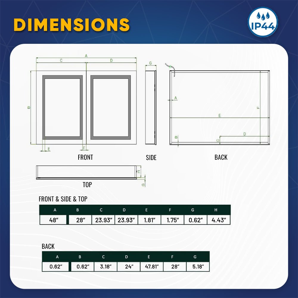 LED Lighted Bathroom Medicine Cabinet with Outlet, Double Sided Mirror, On/Off Switch, Surface Mount, Medicine Cabinet with LED Mirror, CRI 90+, Hector Style