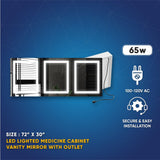 LED Lighted Bathroom Medicine Cabinet with Outlet, Double Sided Mirror, On/Off Switch, Surface Mount, Medicine Cabinet with LED Mirror, CRI 90+, Hector Style