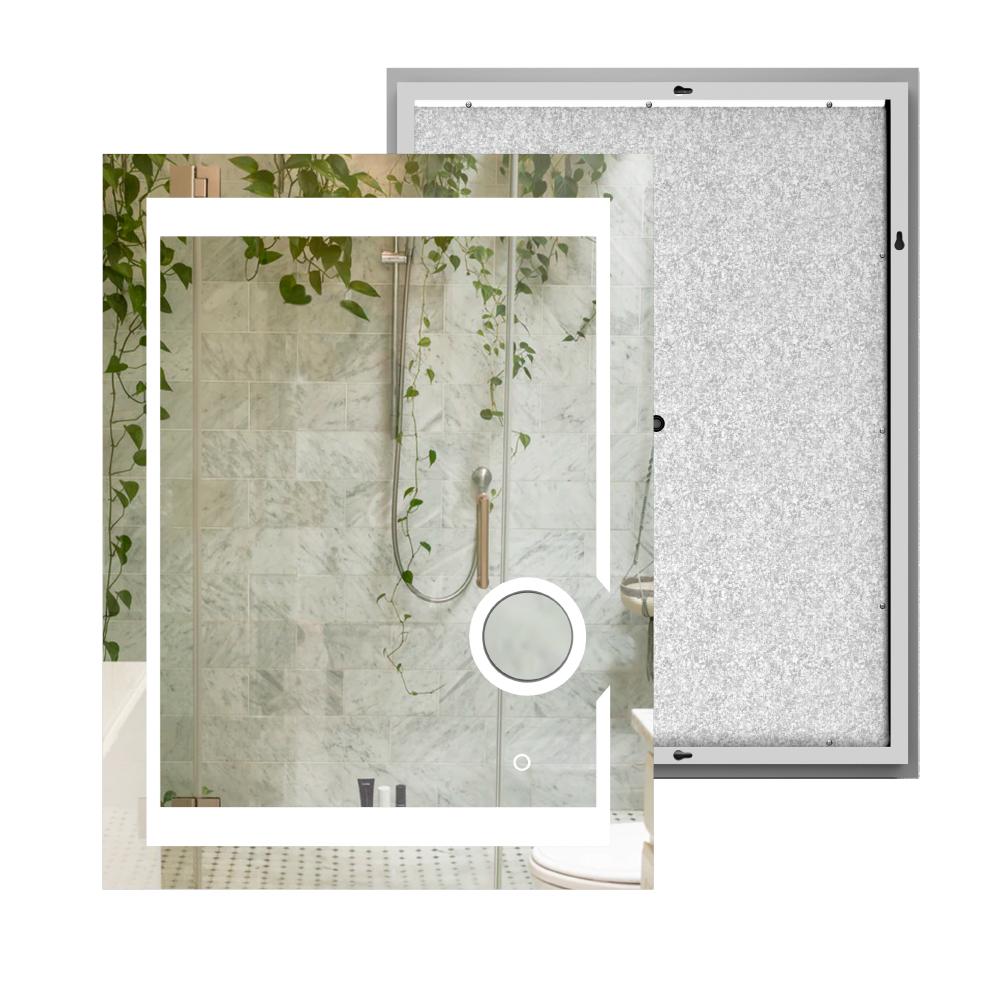 LED Lighted Bathroom Vanity Mirror with Magnifying Mirror, Anti-Fog, Touch Button, CRI 90+,Adjustable Color Temperature & Remembrance Makeup Mirror, Auspice Style