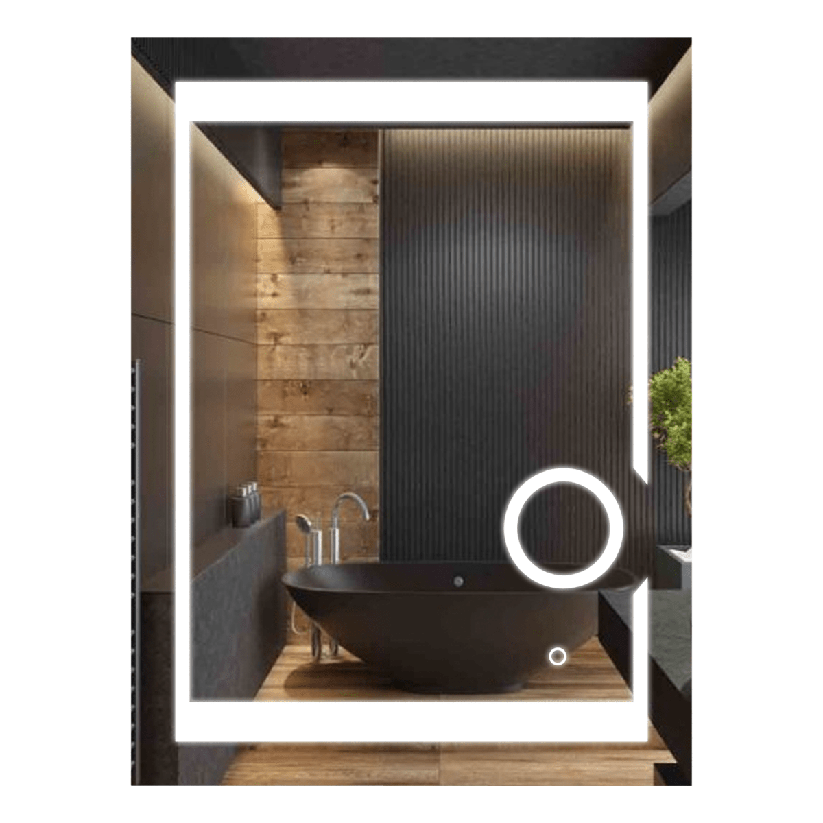 LED Lighted Bathroom Vanity Mirror with Magnifying Mirror, Anti-Fog, Touch Button, CRI 90+,Adjustable Color Temperature & Remembrance Makeup Mirror, Auspice Style