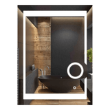 LED Lighted Bathroom Vanity Mirror with Magnifying Mirror, Anti-Fog, Touch Button, CRI 90+,Adjustable Color Temperature & Remembrance Makeup Mirror, Auspice Style
