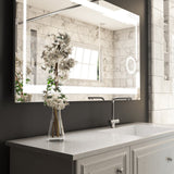 LED Lighted Bathroom Vanity Mirror with Magnifying Mirror, Anti-Fog, Touch Button, CRI 90+,Adjustable Color Temperature & Remembrance Makeup Mirror, Auspice Style