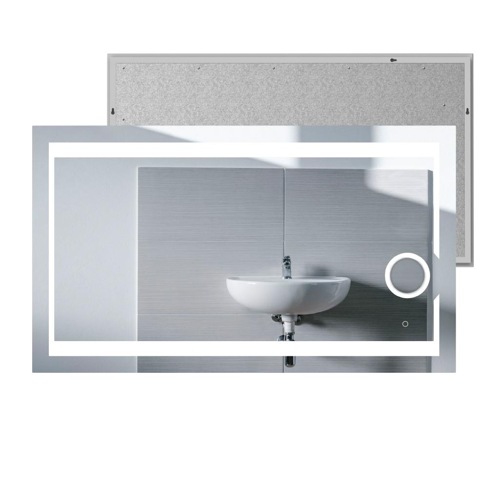 LED Lighted Bathroom Vanity Mirror with Magnifying Mirror, Anti-Fog, Touch Button, CRI 90+,Adjustable Color Temperature & Remembrance Makeup Mirror, Auspice Style