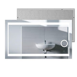 LED Lighted Bathroom Vanity Mirror with Magnifying Mirror, Anti-Fog, Touch Button, CRI 90+,Adjustable Color Temperature & Remembrance Makeup Mirror, Auspice Style