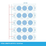 LED Module Lights, 3LEDs/Mod, DC12V, 0.72W, Blue, Waterproof Decorative Light for Letter Sign Advertising Signs with Tape Adhesive Backside (40-Pack)