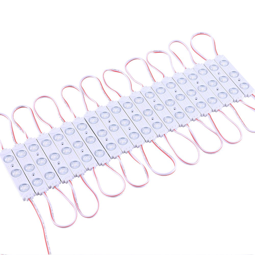 LED Module Lights, 3LEDs/Mod, DC12V, 0.72W, Blue, Waterproof Decorative Light for Letter Sign Advertising Signs with Tape Adhesive Backside (40-Pack)