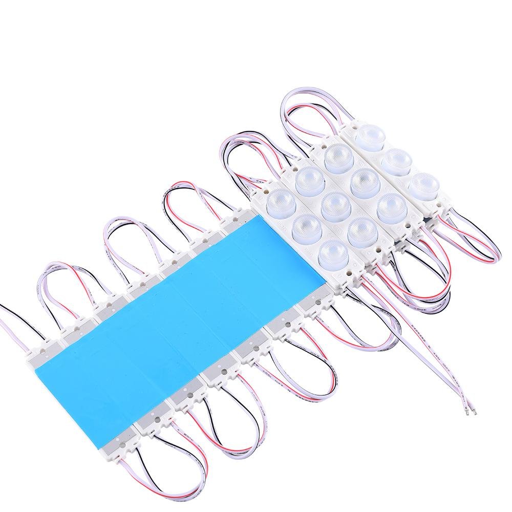 LED Module Lights, Pure White, 3 LEDs/Mod, DC12V, 2.5W, LED Waterproof Decorative Light for Letter Sign Advertising Signs with Tape Adhesive Backside (45-Pack)