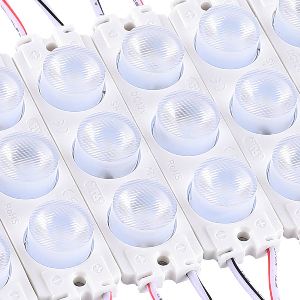LED Module Lights, Pure White, 3 LEDs/Mod, DC12V, 2.5W, LED Waterproof Decorative Light for Letter Sign Advertising Signs with Tape Adhesive Backside (45-Pack)