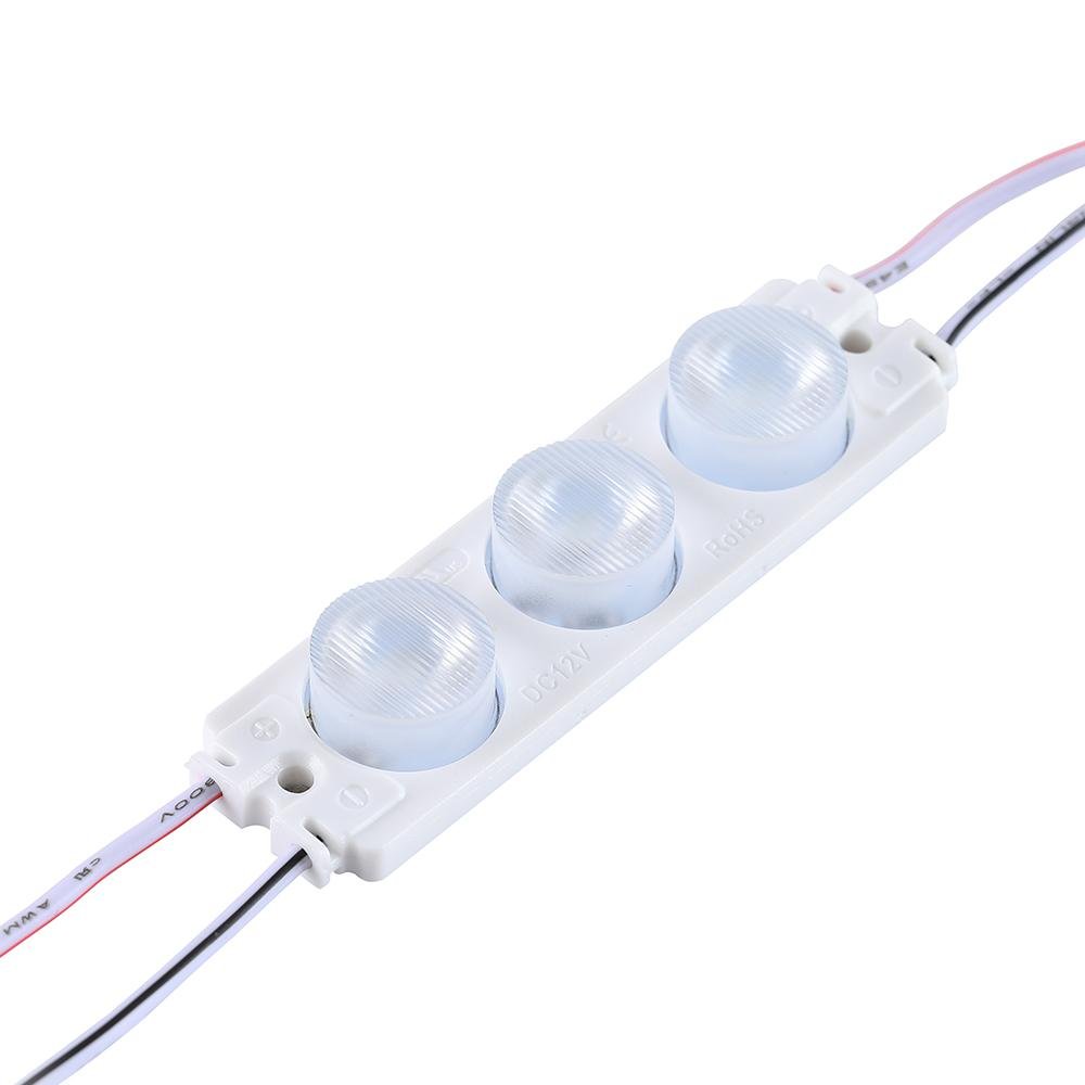 LED Module Lights, Pure White, 3 LEDs/Mod, DC12V, 2.5W, LED Waterproof Decorative Light for Letter Sign Advertising Signs with Tape Adhesive Backside (45-Pack)