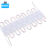 LED Module Lights, Pure White, 3 LEDs/Mod, DC12V, 2.5W, LED Waterproof Decorative Light for Letter Sign Advertising Signs with Tape Adhesive Backside (45-Pack)