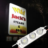 LED Module Lights, Pure White, 3 LEDs/Mod, DC12V, 2.5W, LED Waterproof Decorative Light for Letter Sign Advertising Signs with Tape Adhesive Backside (45-Pack)