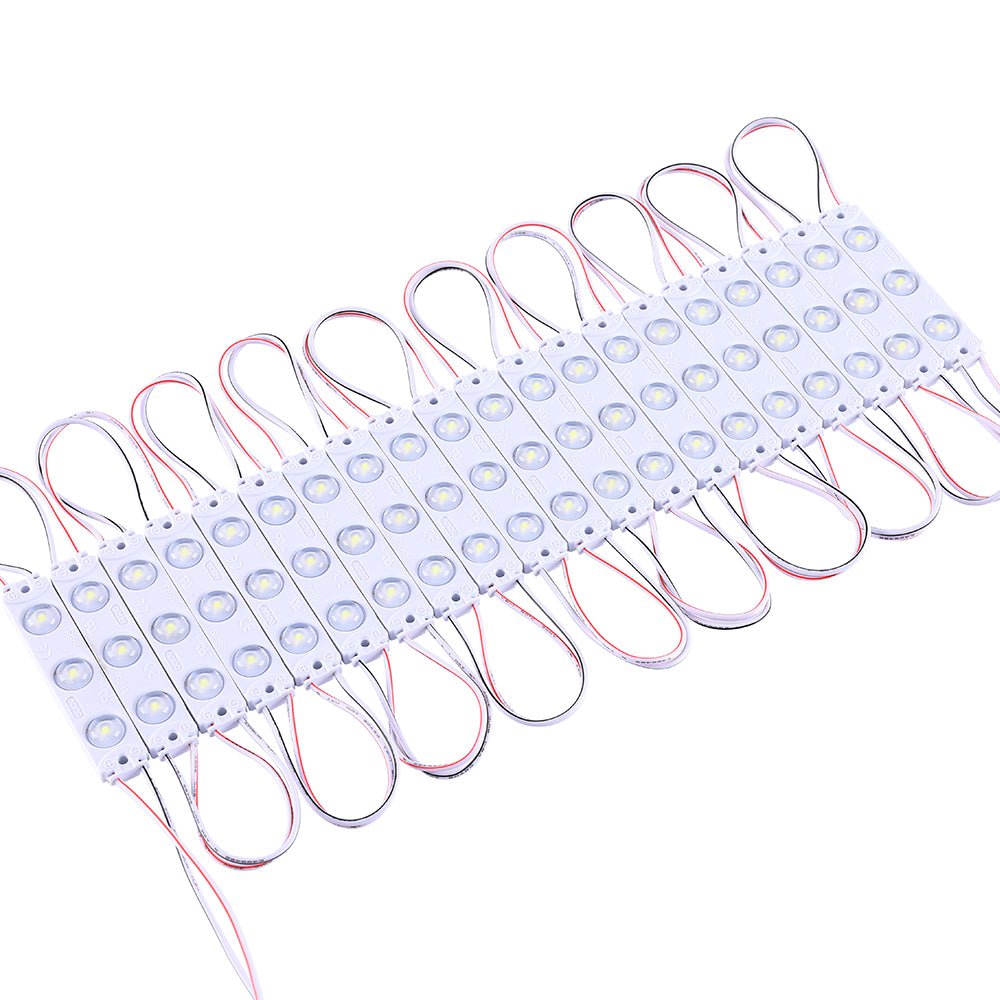 LED Module Lights, Pure White, 3LEDs/Mod, DC12V, 1W, LED Waterproof Decorative Light for Letter Sign Advertising Signs with Tape Adhesive Backside
