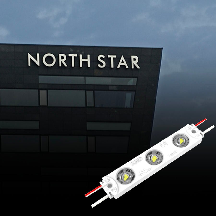 LED Module Lights, Pure White, 3LEDs/Mod, DC12V, 1W, LED Waterproof Decorative Light for Letter Sign Advertising Signs with Tape Adhesive Backside