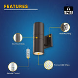 LED up down light, Round type, 36WX2, Double side, AC100-277V, ETL, RGBW, 30 Degree.