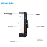 LED Outdoor Wall Sconce, Matte Black Finish, 12W, ETL Listed - Wet Location, Dimmable