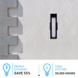 LED Outdoor Wall Sconce, Matte Black Finish, 12W, ETL Listed - Wet Location, Dimmable