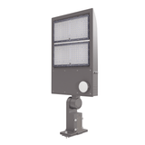 LED Parking Lot Light with Photocell & Motion Sensor, 300W/240W/200W Wattage Adjustable, 5700K,133 LM/W, Universal Mount (Adjustable Slip Fitter +Wall Mount), Waterproof, Bronze, AC120-277V, Outdoor Commercial Area Street Security Lighting Fixture, Gen14B