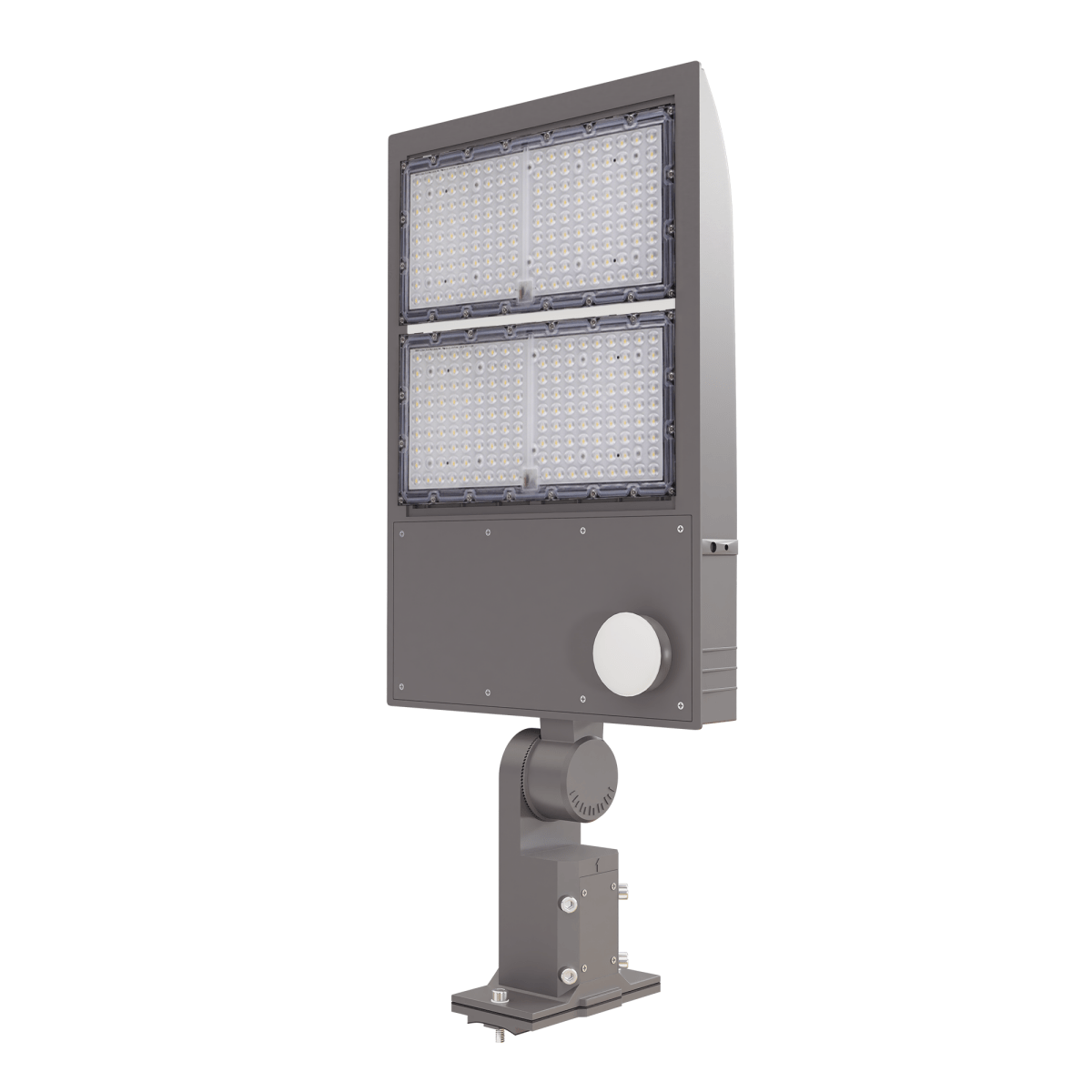 LED Parking Lot Light with Photocell & Motion Sensor, 300W/240W/200W Wattage Adjustable, 5700K,133 LM/W, Universal Mount (Adjustable Slip Fitter +Wall Mount), Waterproof, Bronze, AC120-277V, Outdoor Commercial Area Street Security Lighting Fixture, Gen14B
