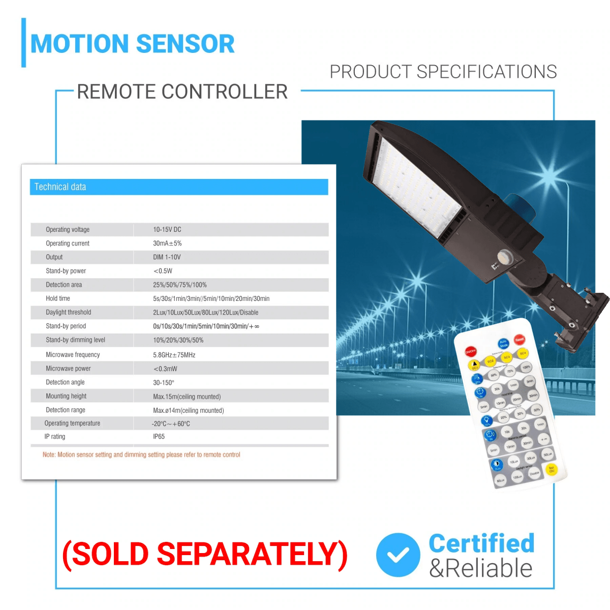 LED Parking Lot Light with Photocell & Motion Sensor, 300W/240W/200W Wattage Adjustable, 5700K,133 LM/W, Universal Mount (Adjustable Slip Fitter +Wall Mount), Waterproof, Bronze, AC120-277V, Outdoor Commercial Area Street Security Lighting Fixture, Gen14B