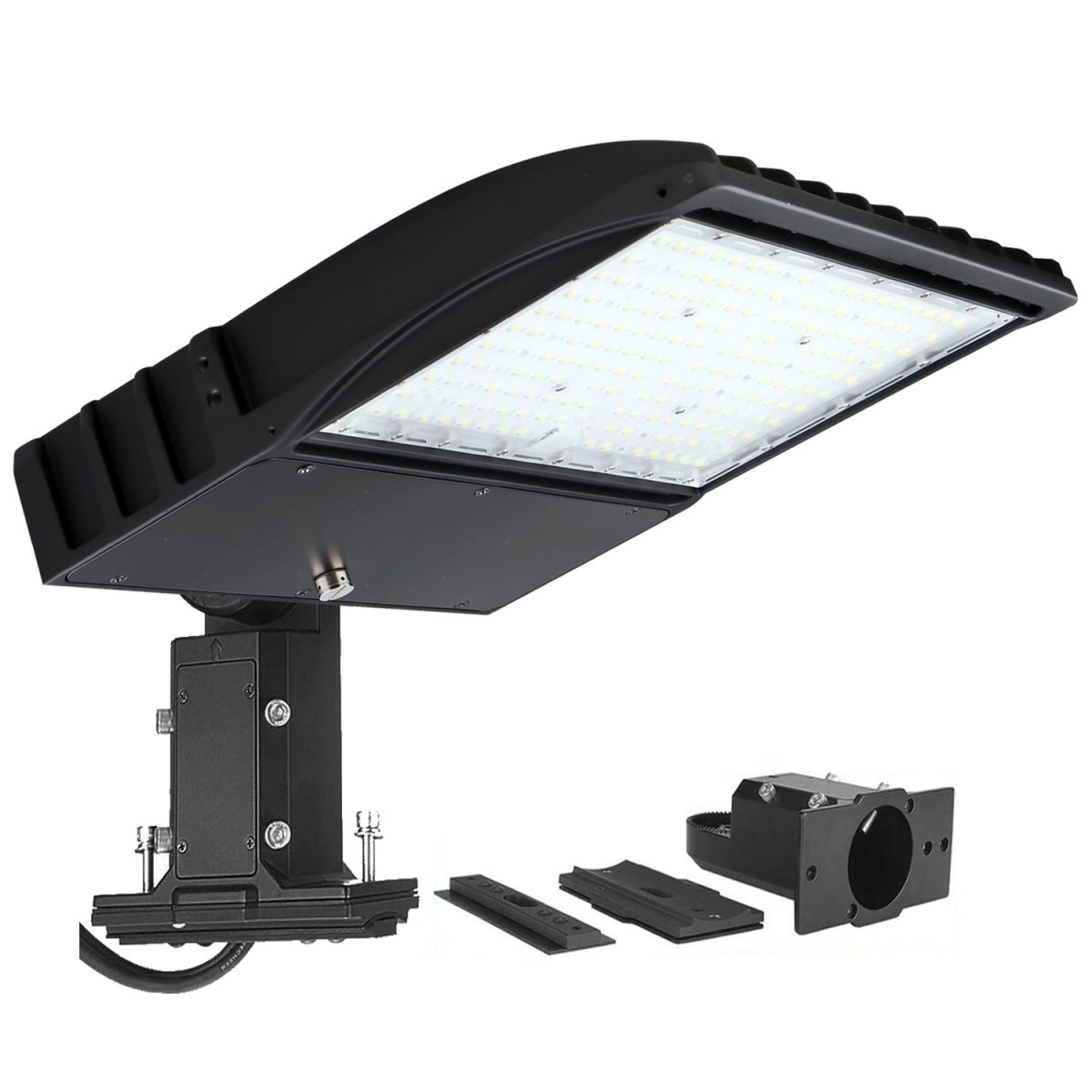 LED Pole Light, 150W/120W/100W Wattage Adjustable, 5700K, 133 LM/W, Universal Mount (Adjustable Slip Fitter + Wall Mount), Bronze, AC120-277V, Waterproof IP65, Parking Lot Lights, Outdoor Area Street Security Lighting Fixture, Gen14B