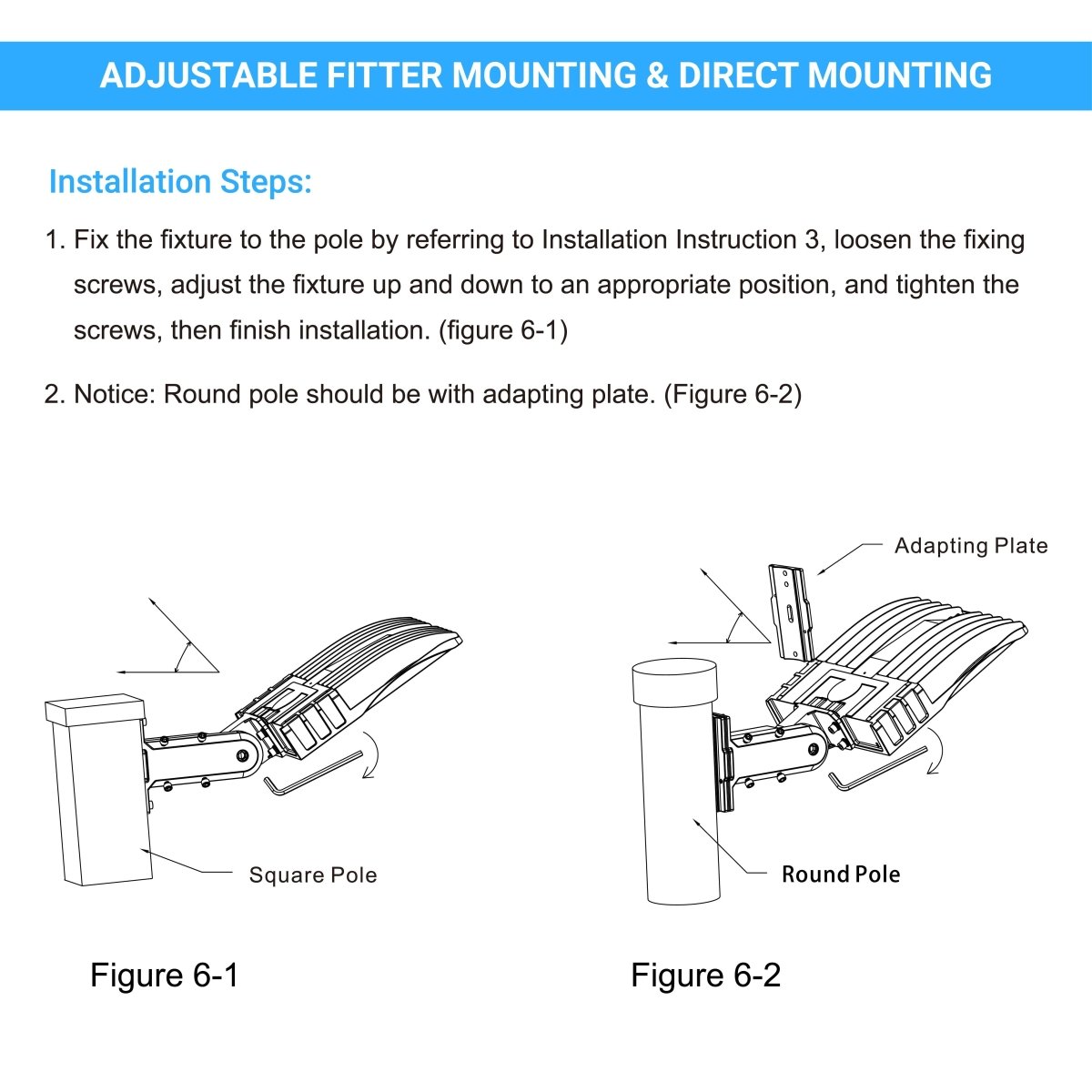 LED Pole Light 150W/120W/100W with Dusk to Dawn Photocell, 5700K, 133LM/W, Universal Mount (Adjustable Slip Fitter + Wall Mount), Bronze, AC120-277V,  Waterproof IP65, Parking Lot Lights, Outdoor Area Street Security Lighting Fixture