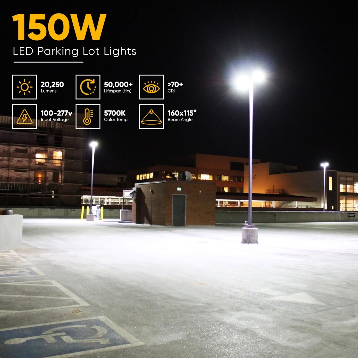 LED Pole Light 150W/120W/100W with Dusk to Dawn Photocell, 5700K, 133LM/W, Universal Mount (Adjustable Slip Fitter + Wall Mount), Bronze, AC120-277V,  Waterproof IP65, Parking Lot Lights, Outdoor Area Street Security Lighting Fixture