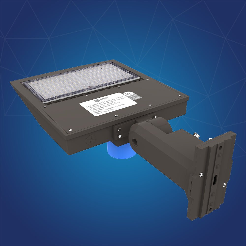 LED Pole Light 150W/120W/100W with Dusk to Dawn Photocell, 5700K, 133LM/W, Universal Mount (Adjustable Slip Fitter + Wall Mount), Bronze, AC120-277V,  Waterproof IP65, Parking Lot Lights, Outdoor Area Street Security Lighting Fixture