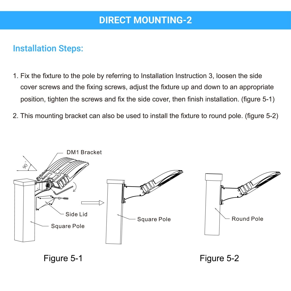 LED Pole Light 150W/120W/100W with Dusk to Dawn Photocell, 5700K, 133LM/W, Universal Mount (Adjustable Slip Fitter + Wall Mount), Bronze, AC120-277V,  Waterproof IP65, Parking Lot Lights, Outdoor Area Street Security Lighting Fixture