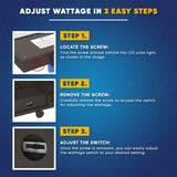 LED Pole Light with Dusk to Dawn Photocell, 300W/240W/200W Wattage Adjustable, 3000K, Universal Mount (Adjustable Slip Fitter + Wall Mount), Bronze, AC120-277V, IP65 Waterproof, Gen14B, LED Parking Lot Lights - LED Shoebox Area Light