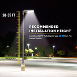 LED Pole Light with Dusk to Dawn Photocell 300W/240W/200W Wattage Adjustable, 5700K, 133 LM/W, AC120-277V, Universal Mount (Adjustable Slip Fitter + Wall Mount), Bronze Waterproof IP65, Parking Lot Lights - Outdoor Commercial Area Street Lighting