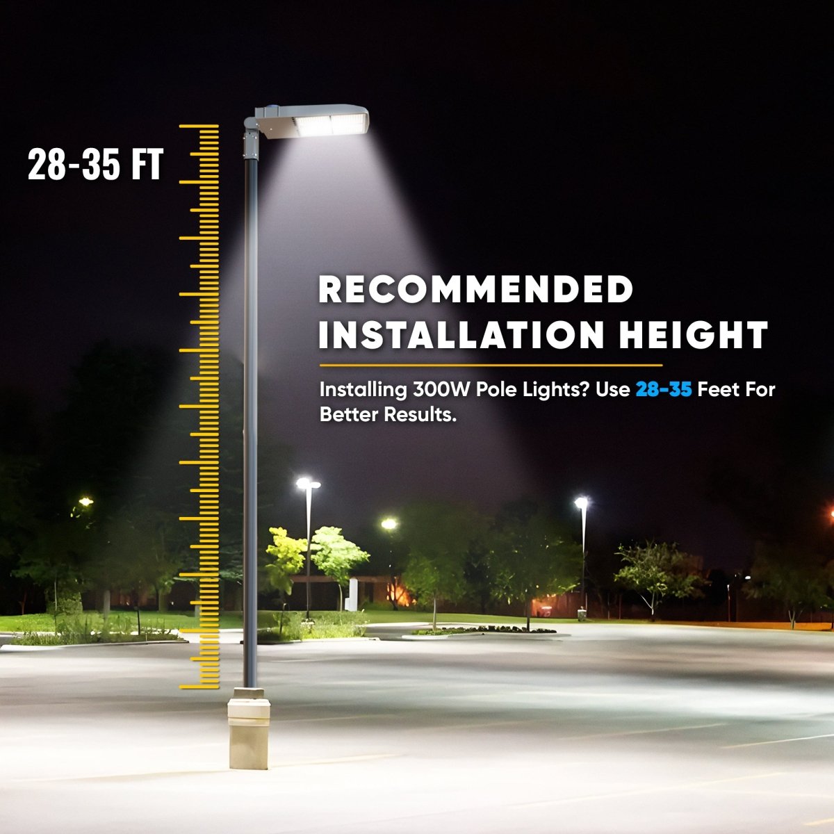 LED Pole Light with Dusk to Dawn Photocell 300W/240W/200W Wattage Adjustable, 5700K, 133 LM/W, AC120-277V, Universal Mount (Adjustable Slip Fitter + Wall Mount), Bronze Waterproof IP65, Parking Lot Lights - Outdoor Commercial Area Street Lighting