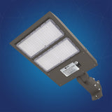 LED Pole Light with Dusk to Dawn Photocell 300W/240W/200W Wattage Adjustable, 5700K, 133 LM/W, AC120-277V, Universal Mount (Adjustable Slip Fitter + Wall Mount), Bronze Waterproof IP65, Parking Lot Lights - Outdoor Commercial Area Street Lighting