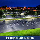 LED Pole Light with Dusk to Dawn Photocell 300W/240W/200W Wattage Adjustable, 5700K, 133 LM/W, AC120-277V, Universal Mount (Adjustable Slip Fitter + Wall Mount), Bronze Waterproof IP65, Parking Lot Lights - Outdoor Commercial Area Street Lighting