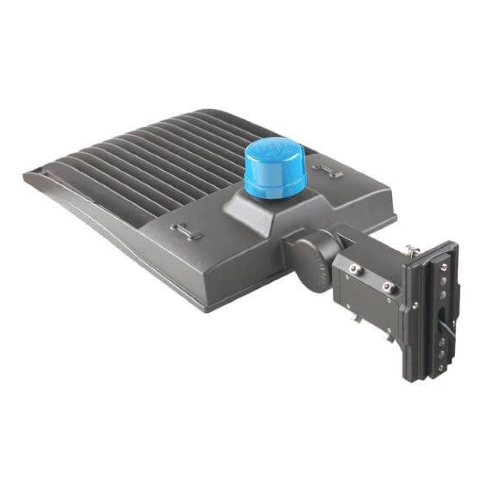 LED Pole Light with Dusk to Dawn Photocell, 300W/240W/200W Wattage Adjustable, 5700K, 133 LM/W, Universal Mount (Adjustable Slip Fitter + Wall Mount), Gray, IP65 Waterproof, AC120-277V, LED Parking Lot Lights - Outdoor Commercial Area Street Lighting