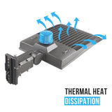 LED Pole Light with Dusk to Dawn Photocell, 300W/240W/200W Wattage Adjustable, 5700K, 133 LM/W, Universal Mount (Adjustable Slip Fitter + Wall Mount), Gray, IP65 Waterproof, AC120-277V, LED Parking Lot Lights - Outdoor Commercial Area Street Lighting